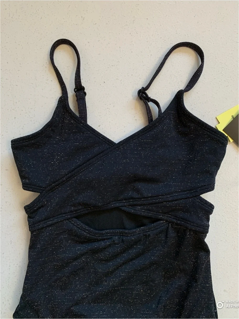 Art Class Black & Gold Cutout One Piece Swimsuit Girls Size XS NWT